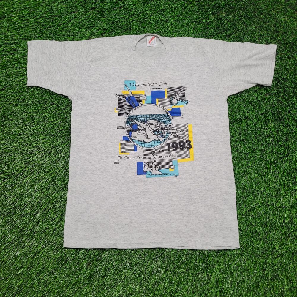 Vintage 1993 Woodbine Swim Club T-Shirt Mens Small Single Stitch